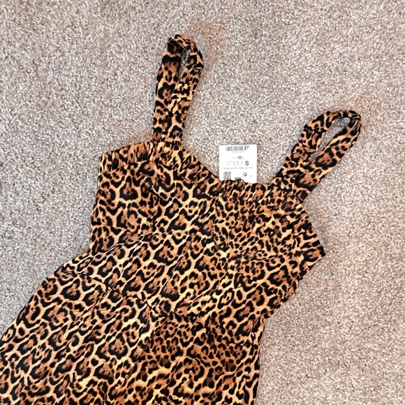NWT Zara Leopard Animal Print Mini Bodycon Dress Sweetheart Neckline Bustier Cor - Picture 2 of 4
